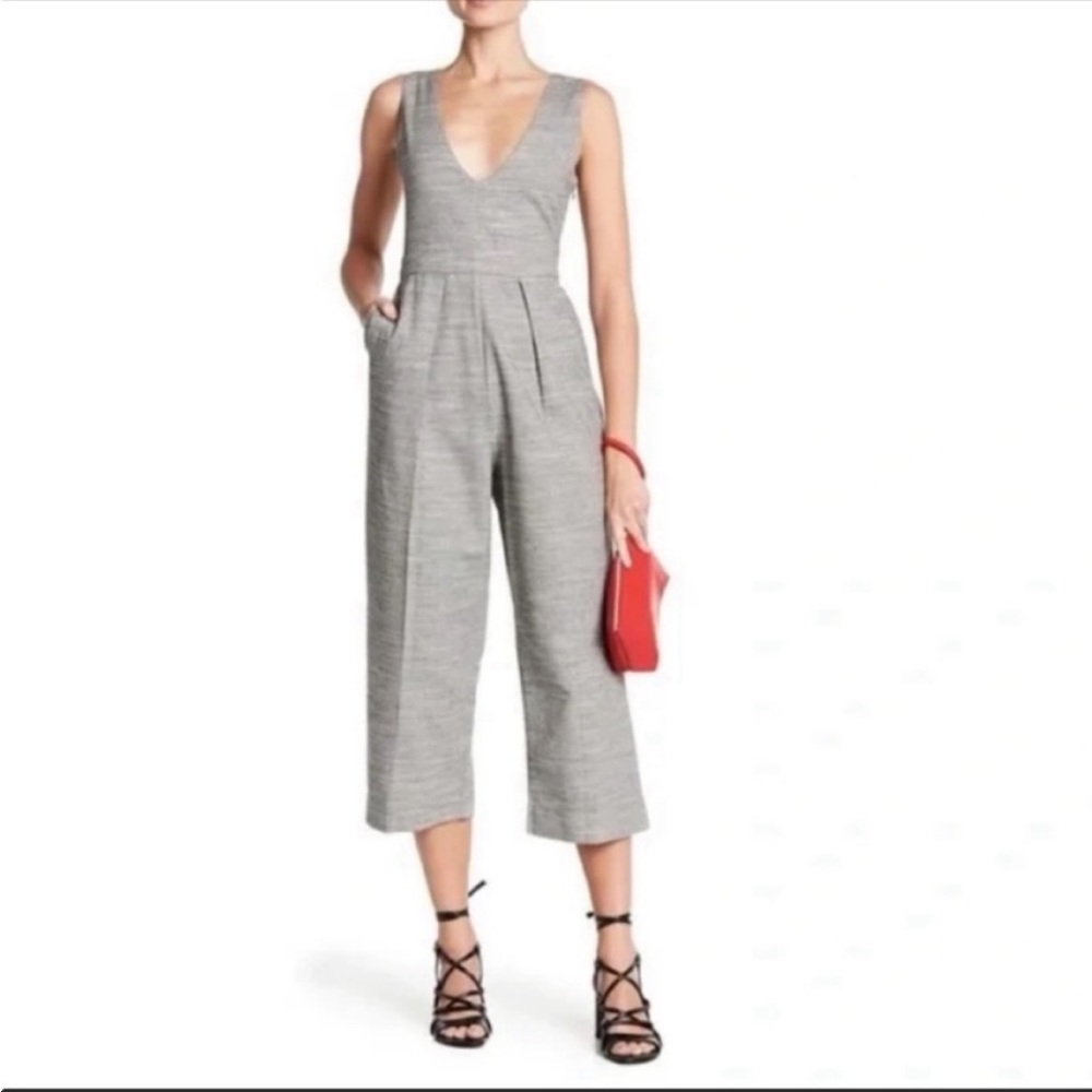 LINE & DOT Revolve Wide Leg Jumpsuit Sleeveless Gray Open Back Small